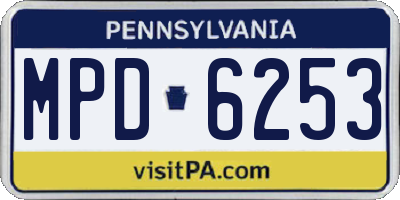 PA license plate MPD6253