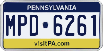 PA license plate MPD6261