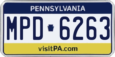 PA license plate MPD6263