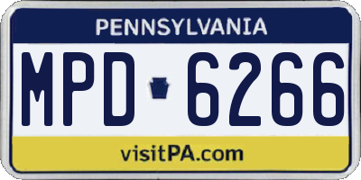 PA license plate MPD6266