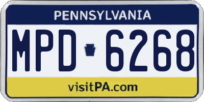 PA license plate MPD6268