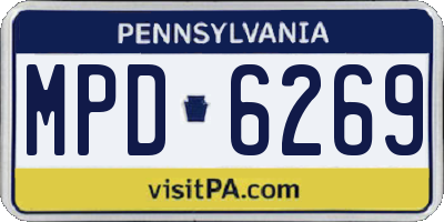PA license plate MPD6269