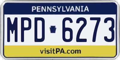 PA license plate MPD6273