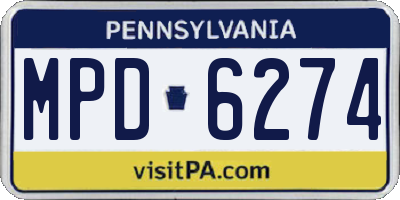 PA license plate MPD6274