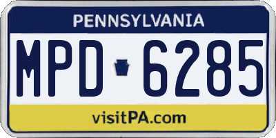 PA license plate MPD6285