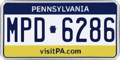PA license plate MPD6286