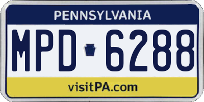 PA license plate MPD6288