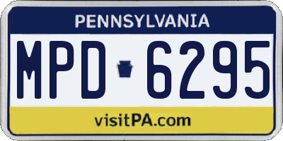 PA license plate MPD6295