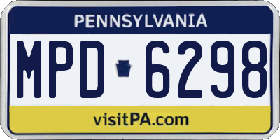 PA license plate MPD6298