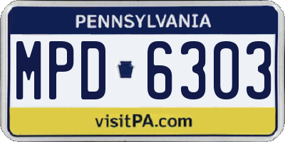 PA license plate MPD6303