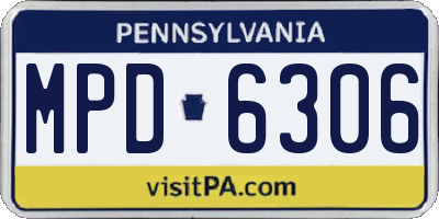PA license plate MPD6306