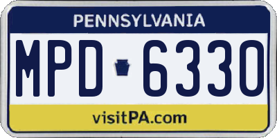 PA license plate MPD6330