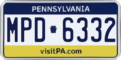 PA license plate MPD6332