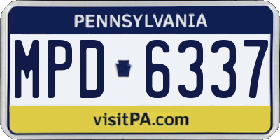 PA license plate MPD6337