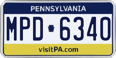 PA license plate MPD6340
