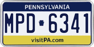 PA license plate MPD6341