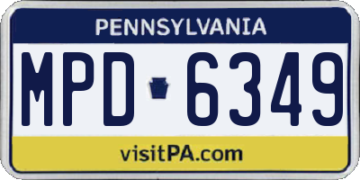 PA license plate MPD6349