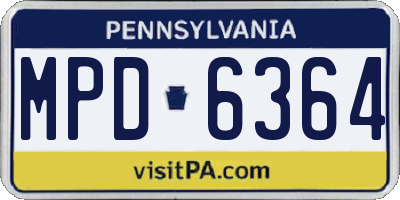 PA license plate MPD6364