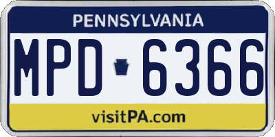 PA license plate MPD6366