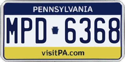 PA license plate MPD6368