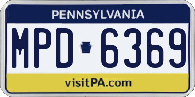 PA license plate MPD6369
