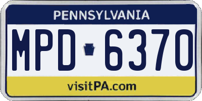 PA license plate MPD6370