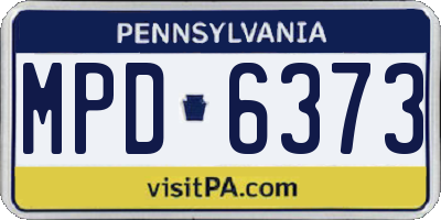 PA license plate MPD6373