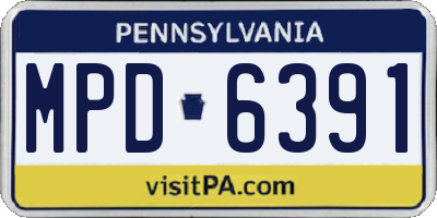 PA license plate MPD6391