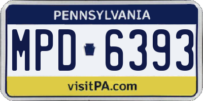 PA license plate MPD6393