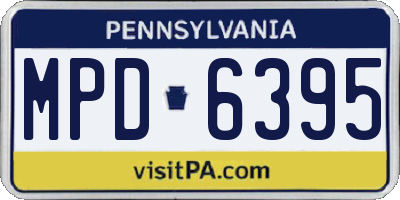 PA license plate MPD6395