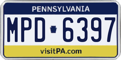 PA license plate MPD6397