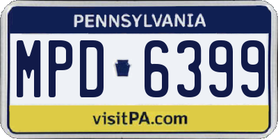 PA license plate MPD6399