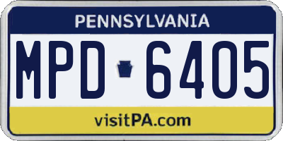 PA license plate MPD6405