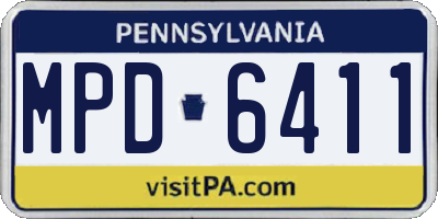 PA license plate MPD6411