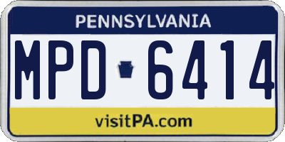 PA license plate MPD6414