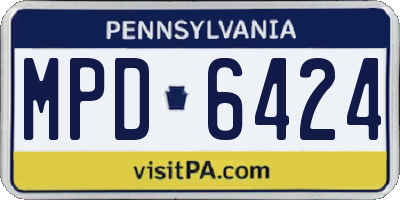 PA license plate MPD6424