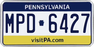 PA license plate MPD6427