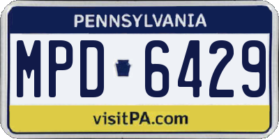 PA license plate MPD6429