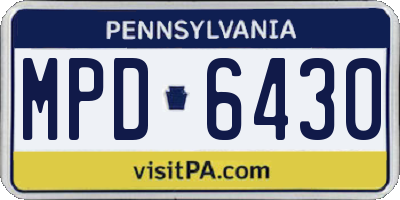 PA license plate MPD6430