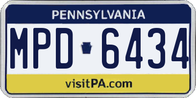PA license plate MPD6434