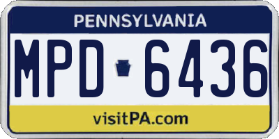 PA license plate MPD6436
