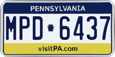 PA license plate MPD6437