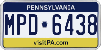 PA license plate MPD6438