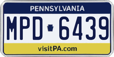 PA license plate MPD6439