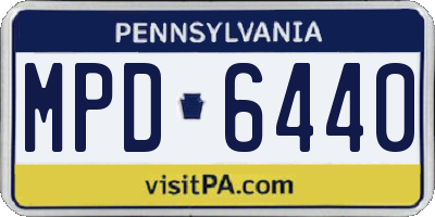 PA license plate MPD6440