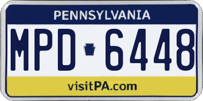PA license plate MPD6448