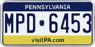 PA license plate MPD6453