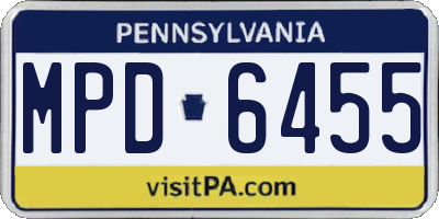 PA license plate MPD6455
