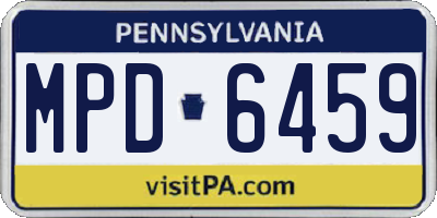 PA license plate MPD6459