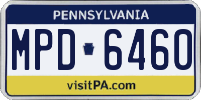 PA license plate MPD6460